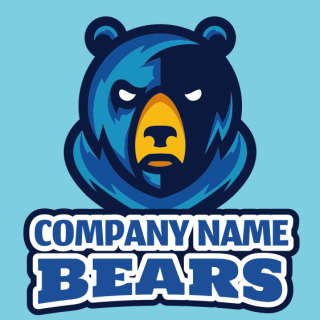 Aggressive bear mascot 