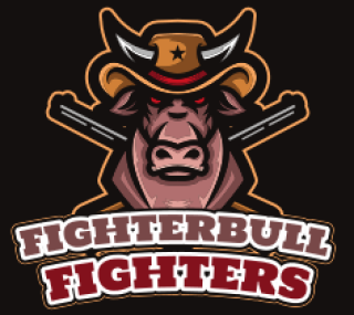 games logo aggressive bull mascot with hat