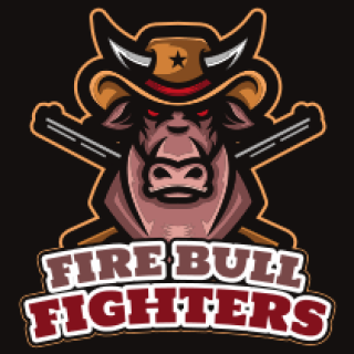 games logo aggressive bull mascot with hat