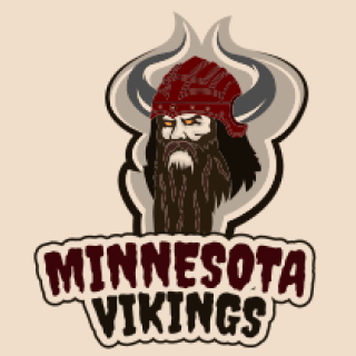 Fierce viking mascot with long beard