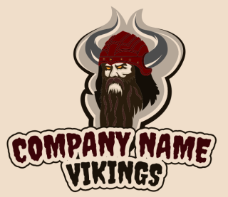 Fierce viking mascot with long beard