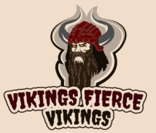 games logo fierce viking mascot with long beard