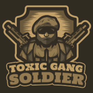 games logo soldier mascot with guns in shield