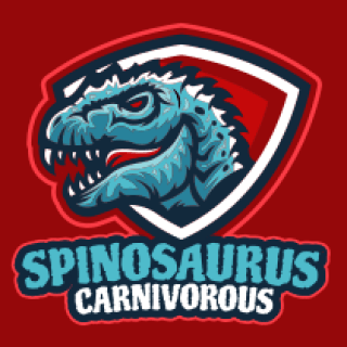 sports logo dinosaur head in shield