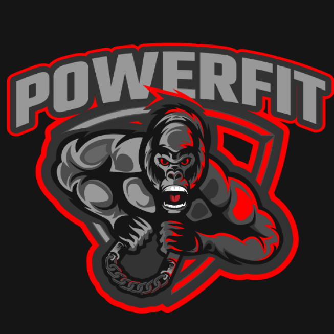 fitness logo gorilla mascot in shield