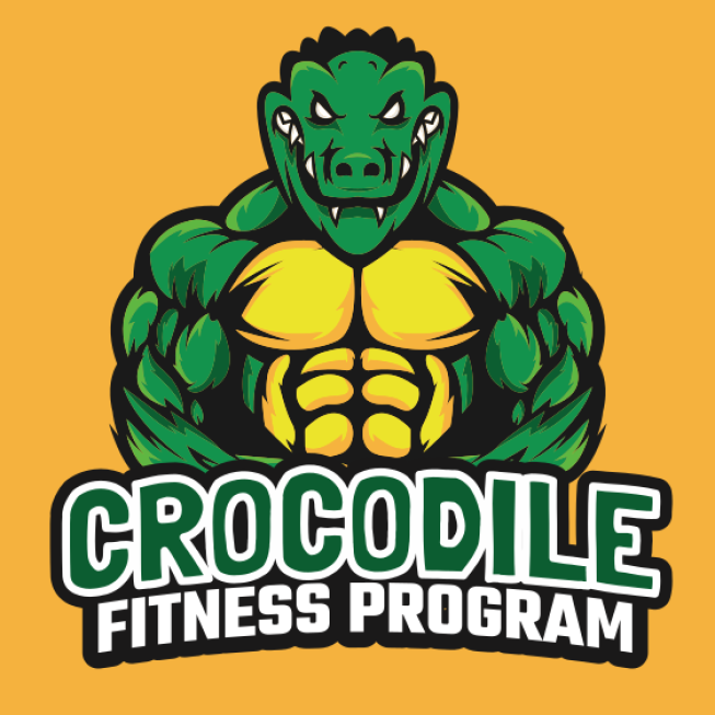 animal logo alligator with muscular body