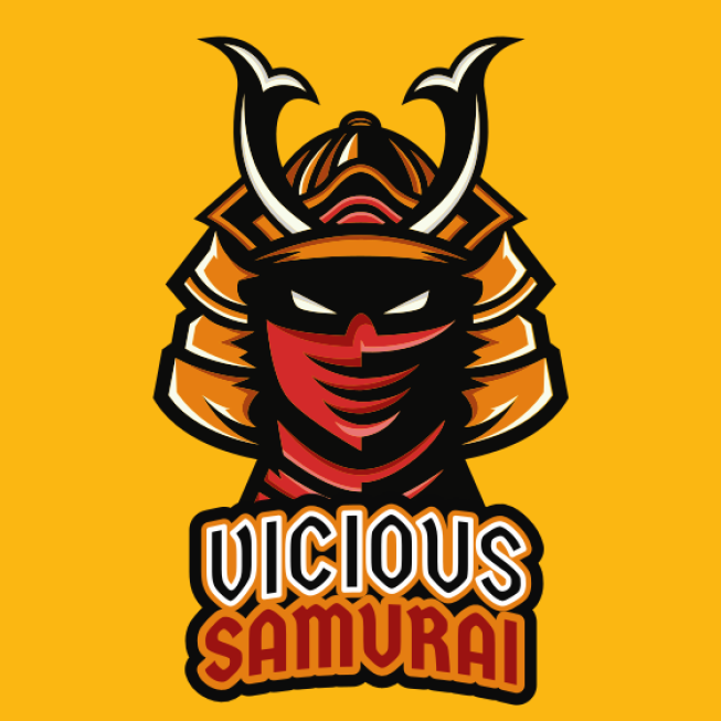 games logo ancient samurai mascot