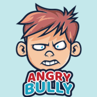 mascot logo angry boy biting his lips