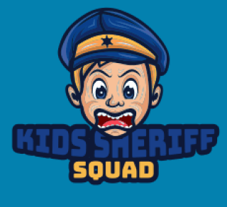 angry boy mascot in police hat