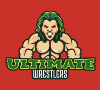 fitness logo angry man with muscular body