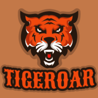 animal logo icon angry tiger mascot roaring