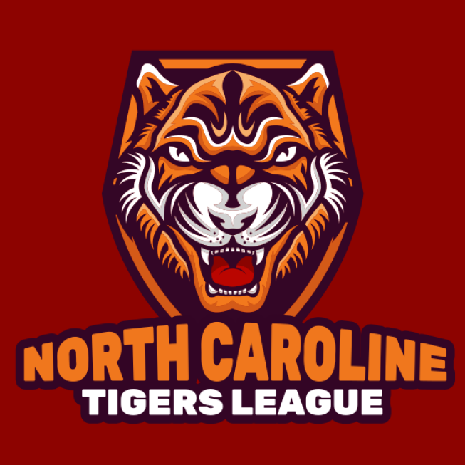 games logo angry tiger mascot in shield