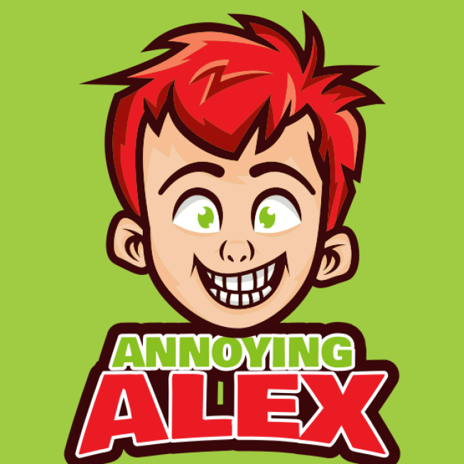 annoying boy mascot showing teethes 