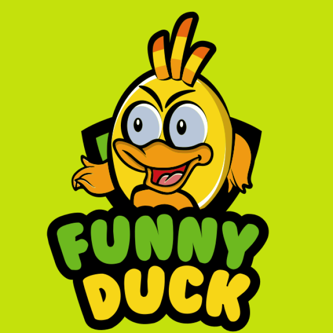 animal logo maker funny duck in shield mascot