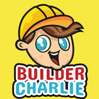 boy wearing construction hat mascot