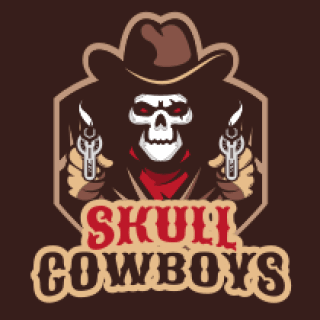 games logo cowboy skull in shield