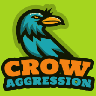 animal logo crow mascot with side pose