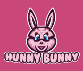 female bunny mascot with pointy ears