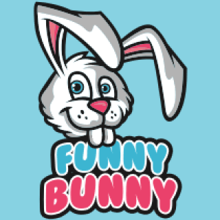 pet logo bunny mascot with cute smile