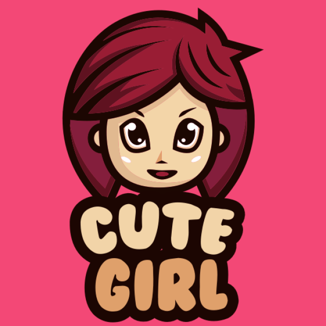 childcare logo icon cute girl mascot
