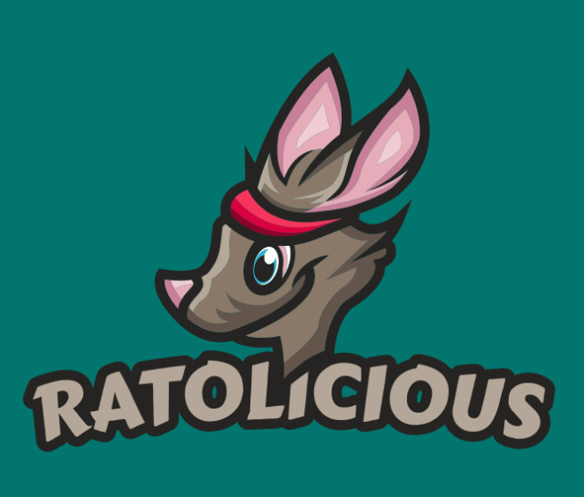 animal logo mascot rat with bandana