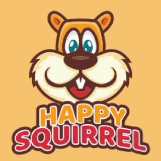 pet logo cute squirrel face mascot