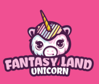 childcare logo unicorn mascot with horn