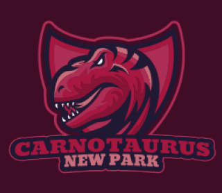 gaming logo icon dinosaur mascot in shield