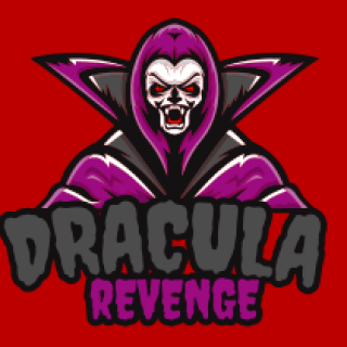 games logo dracula showing fangs mascot