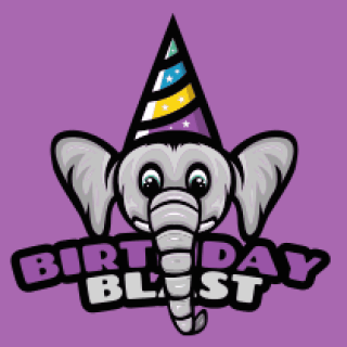 animal logo elephant face with party hat