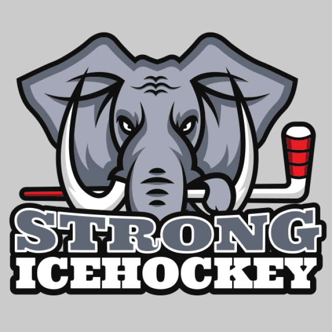 Elephant holding hockey Mascot