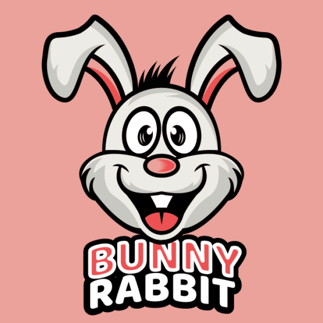 pet logo image excited rabbit mascot