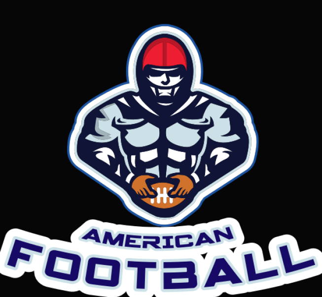sports logo football player mascot with helmet