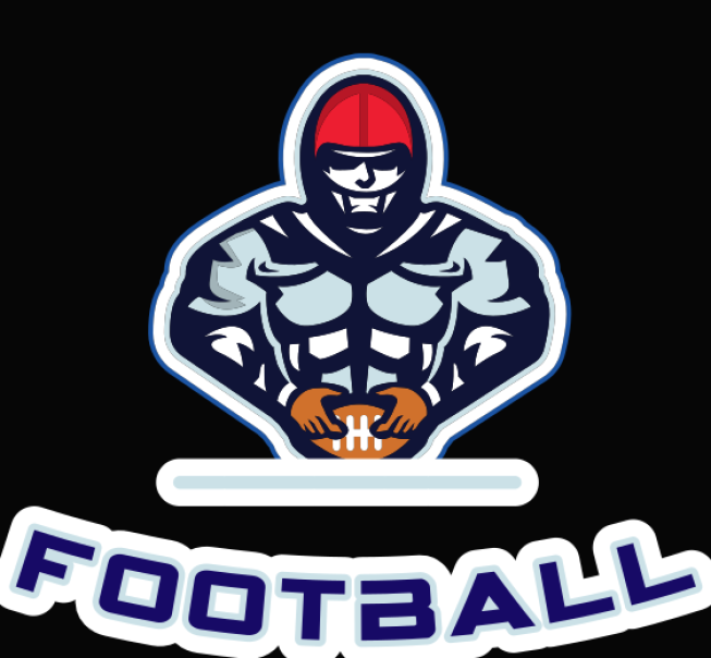 football player holding football in hands mascot