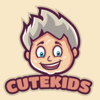 childcare logo image happy kid with spiky hair