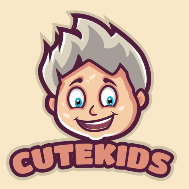 childcare logo image happy kid with spiky hair