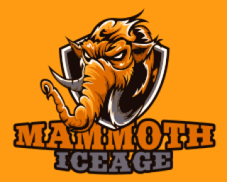 games logo furious mammoth mascot in shield