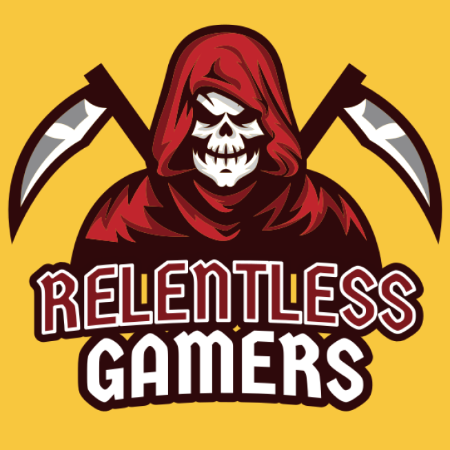 gaming logo grim reaper mascot with death scythes