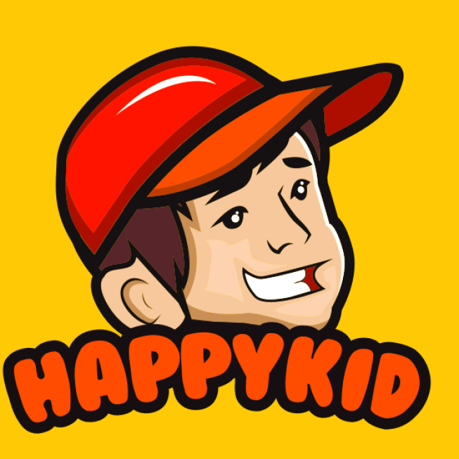 childcare logo happy face kid with cap