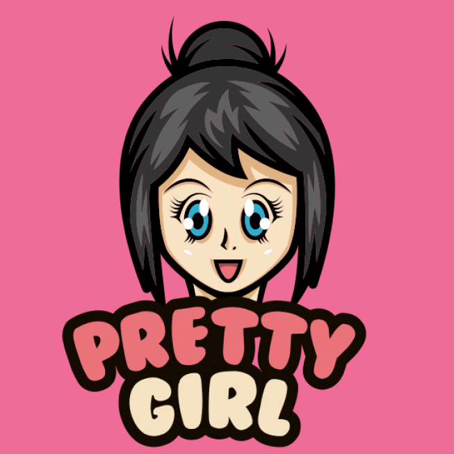 beauty logo maker happy girl mascot