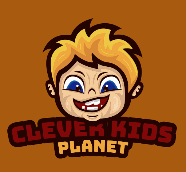games logo image kid in clever face mascot