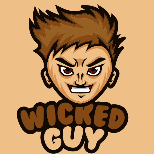 gaming logo boy mascot with evil smile