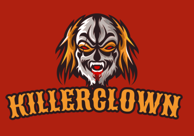games logo maker killer clown mascot laughing