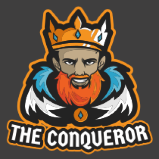 games logo king mascot wearing crown