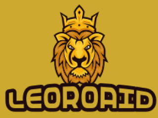 mascot logo lion head with crown