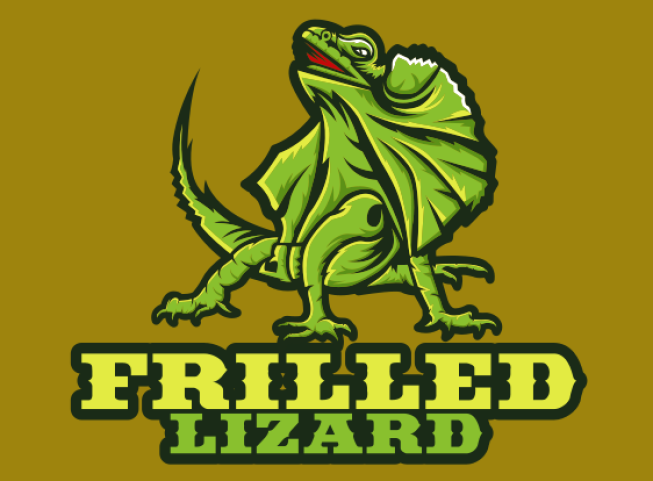 animal mascot logo lizard looking upwards