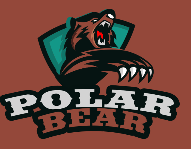 animal logo angry bear mascot in shield