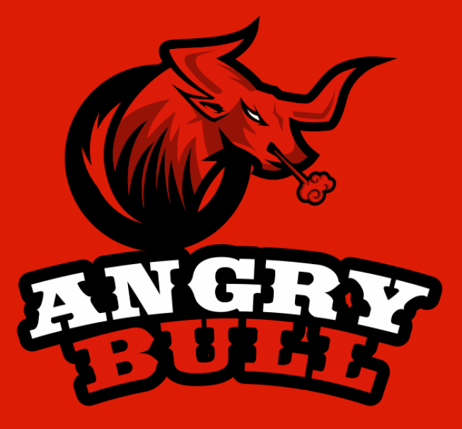 sports logo maker angry bull mascot