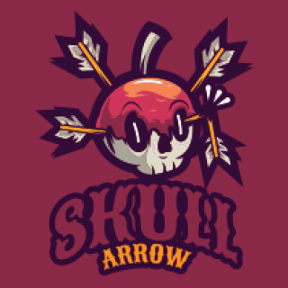 mascot logo skull with arrows