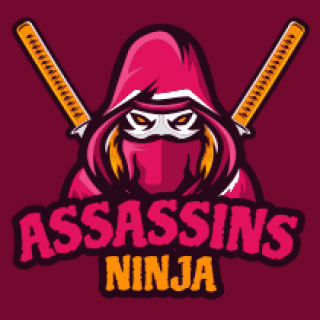 games logo ninja wearing hoodie with swords 